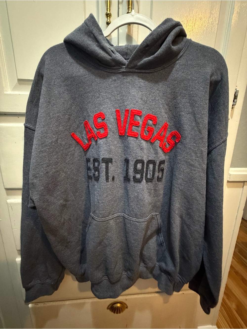 Gildan Heavy Blend Las Vegas Est. 1905 Gray Pullover Hoodie Men XL Fleece